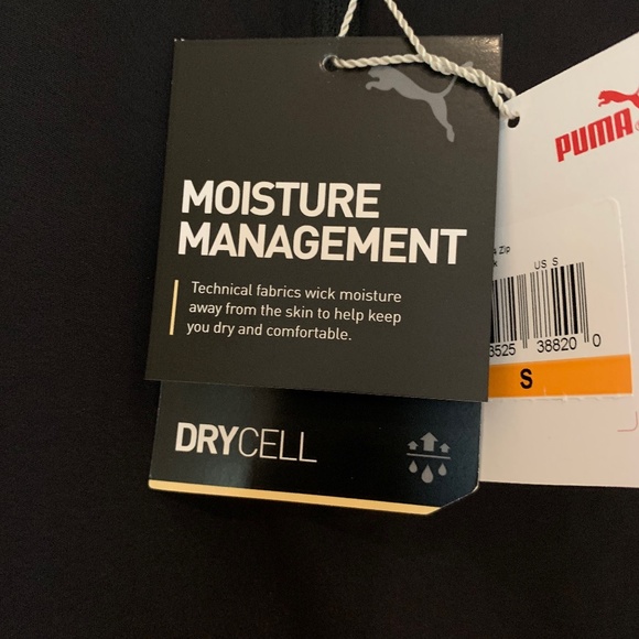 Puma Mesh 1/4 Zip Longsleeve, Size Small, Black - Picture 6 of 10